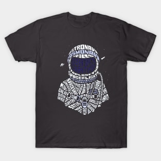 Custom Astronaut Word Art Calligram T-Shirt